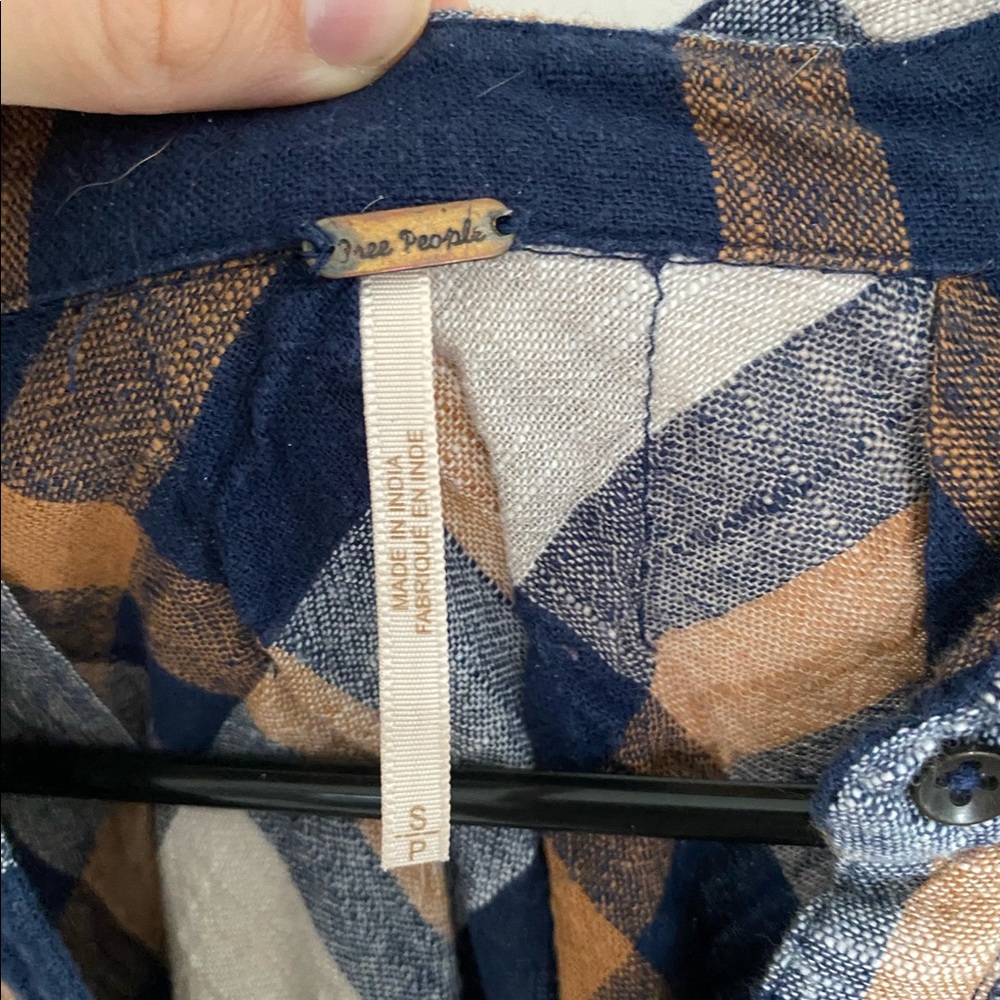 Free People Plaid Ruffled Button Down - Picture 5 of 8